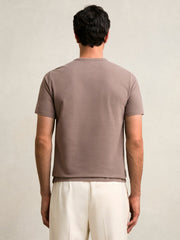 Stretch-Cotton Crew-Neck T-Shirt Taupe Brown | Mens