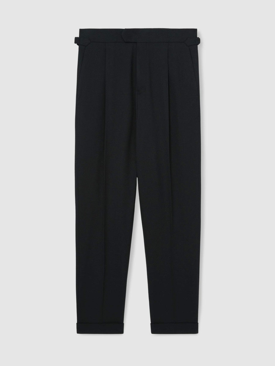 Regular Fit Herringbone Trousers With Cotton Navy | Mens