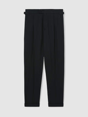 Regular Fit Herringbone Trousers With Cotton Navy | Mens
