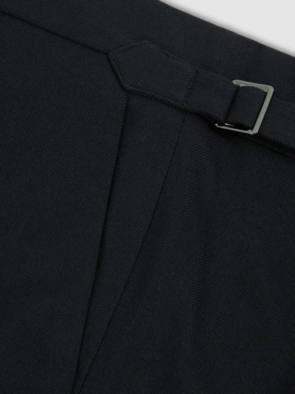 Regular Fit Herringbone Trousers With Cotton Navy | Mens