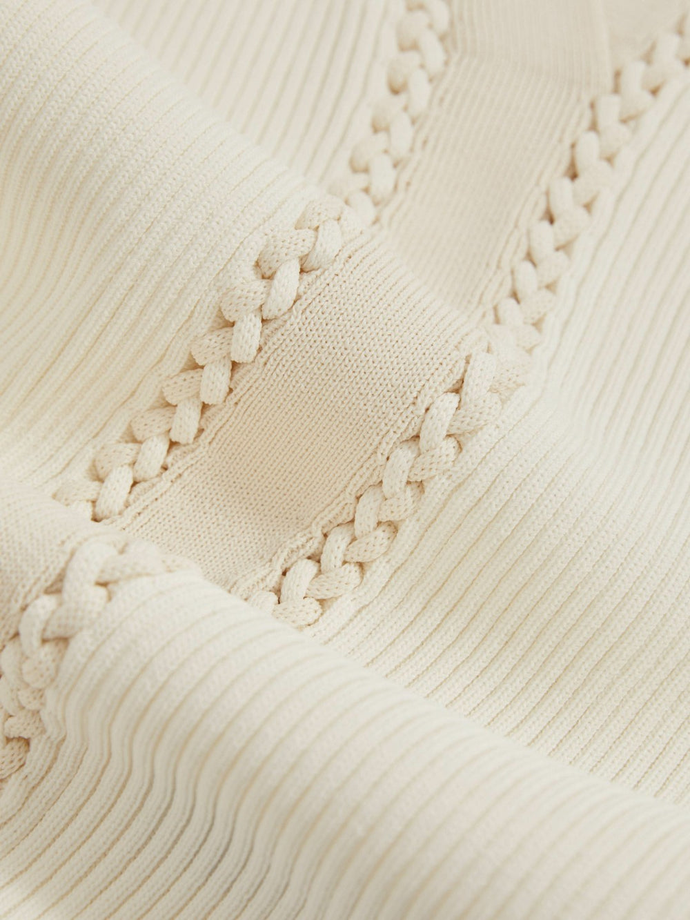 Craft-Stitch Rib-Knit Vest Ivory/Ecru | Womens
