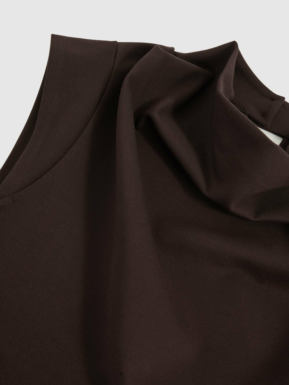 Twill-Jersey Draped Midi Dress Burgundy | Womens