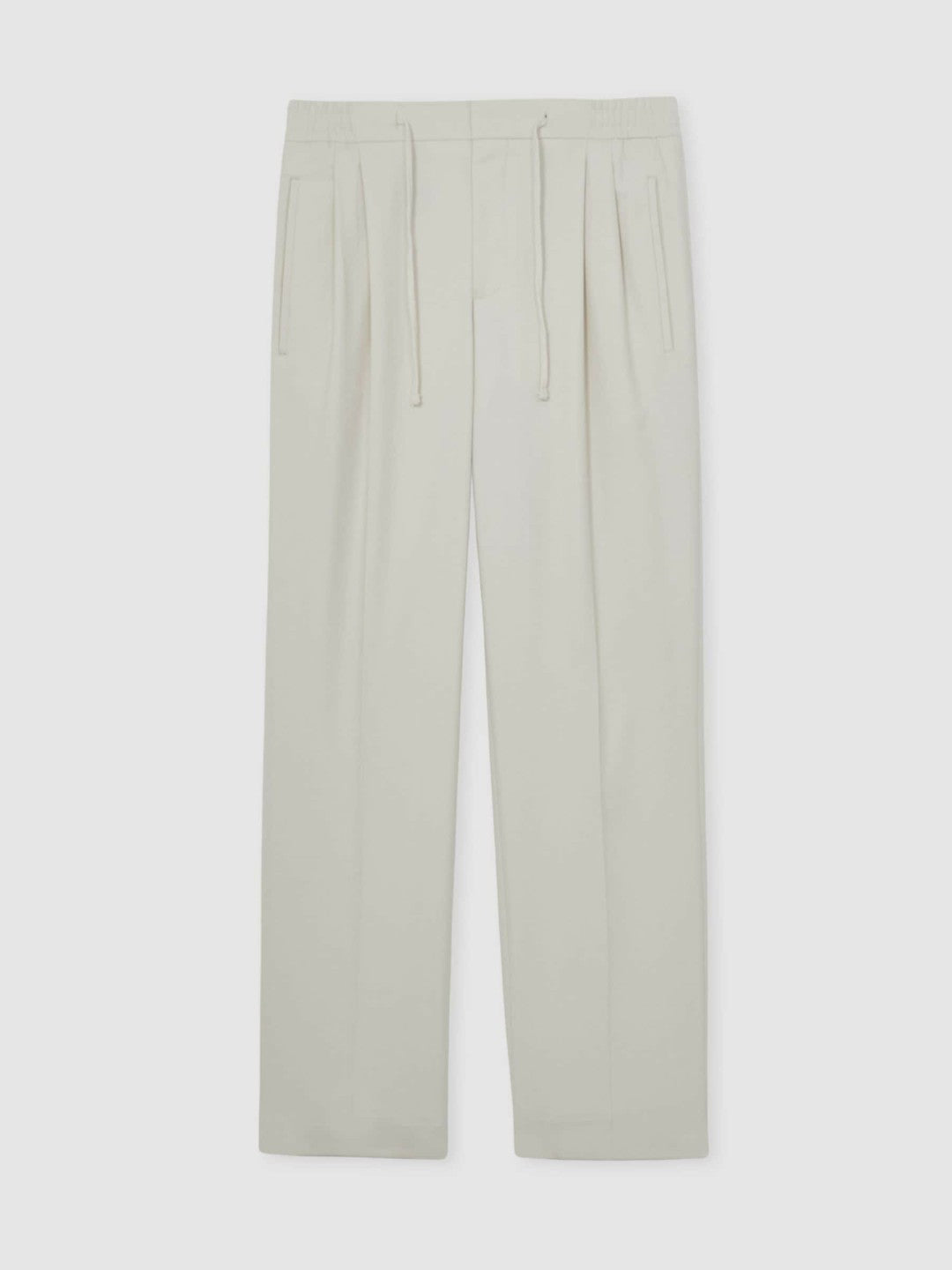 Relaxed-Fit Twill Drawstring Trousers Ecru | Mens
