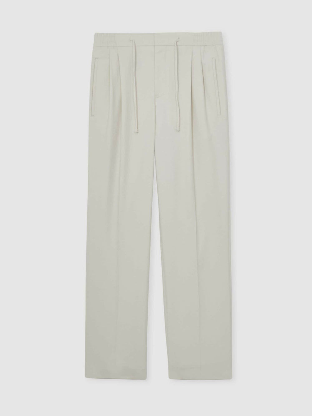 Relaxed-Fit Twill Drawstring Trousers Ecru | Mens