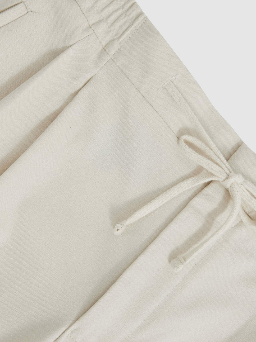 Relaxed-Fit Twill Drawstring Trousers Ecru | Mens
