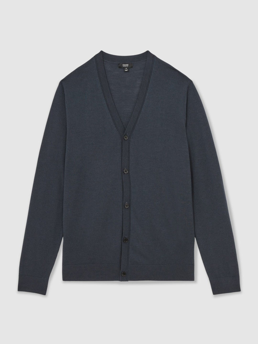 Merino Wool Button-Through Cardigan Midnight Navy | Mens
