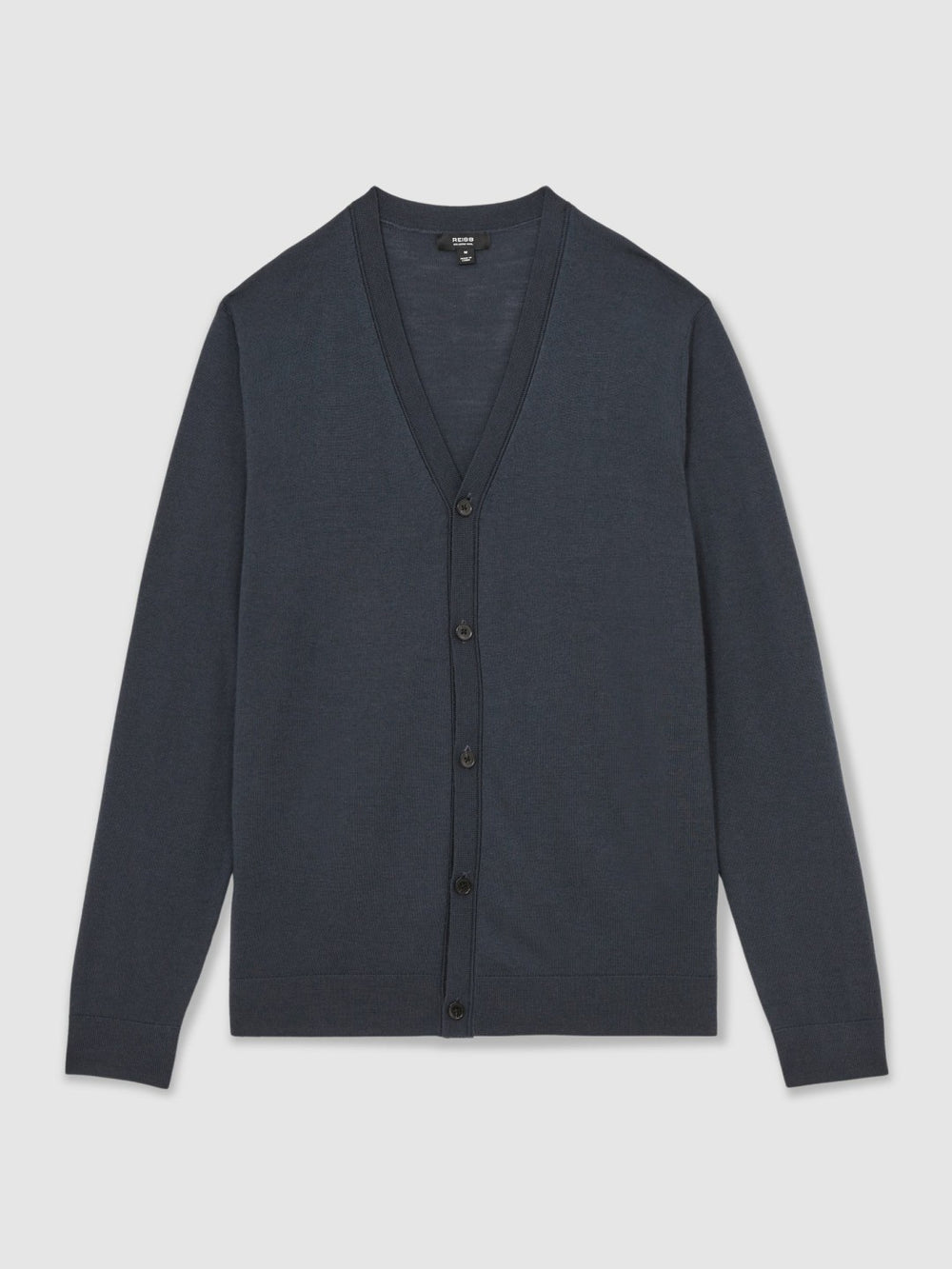Merino Wool Button-Through Cardigan Midnight Navy | Mens