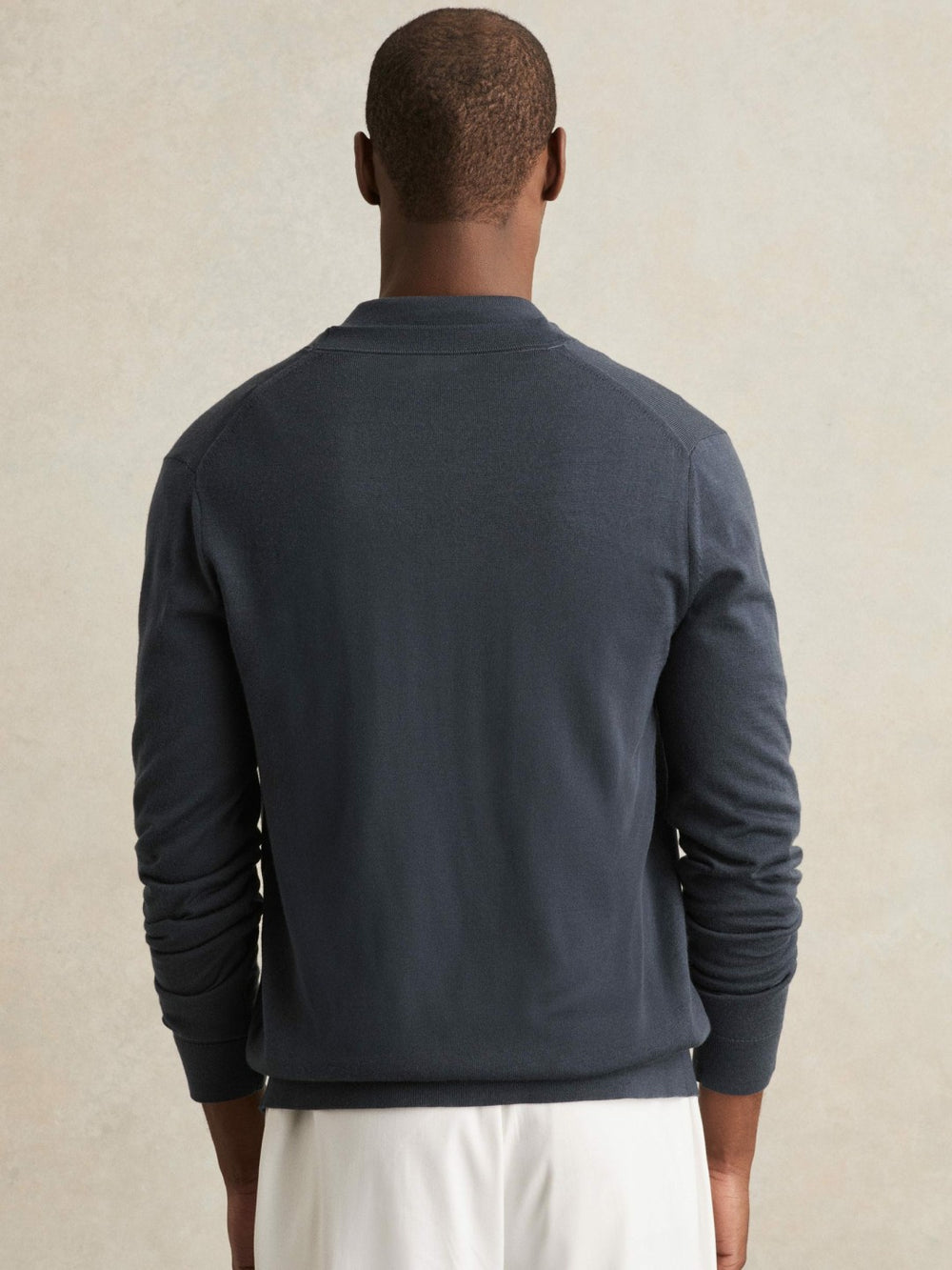 Merino Wool Button-Through Cardigan Midnight Navy | Mens