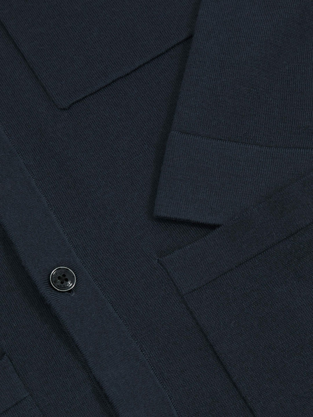 Merino Wool Button-Through Shirt Midnight Navy | Mens