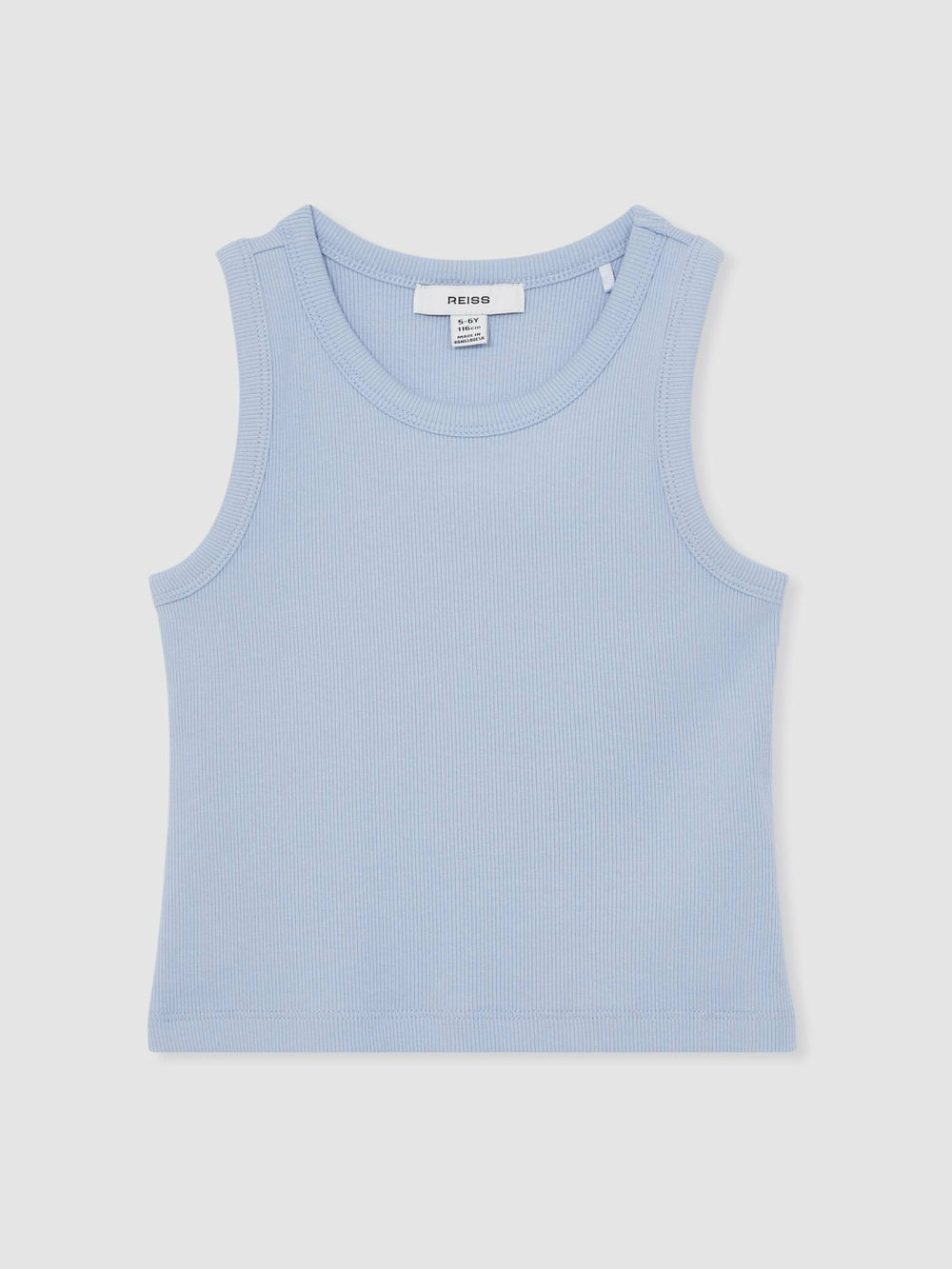 9-13 yrs Stretch-Cotton Ribbed Vest Blue | Children