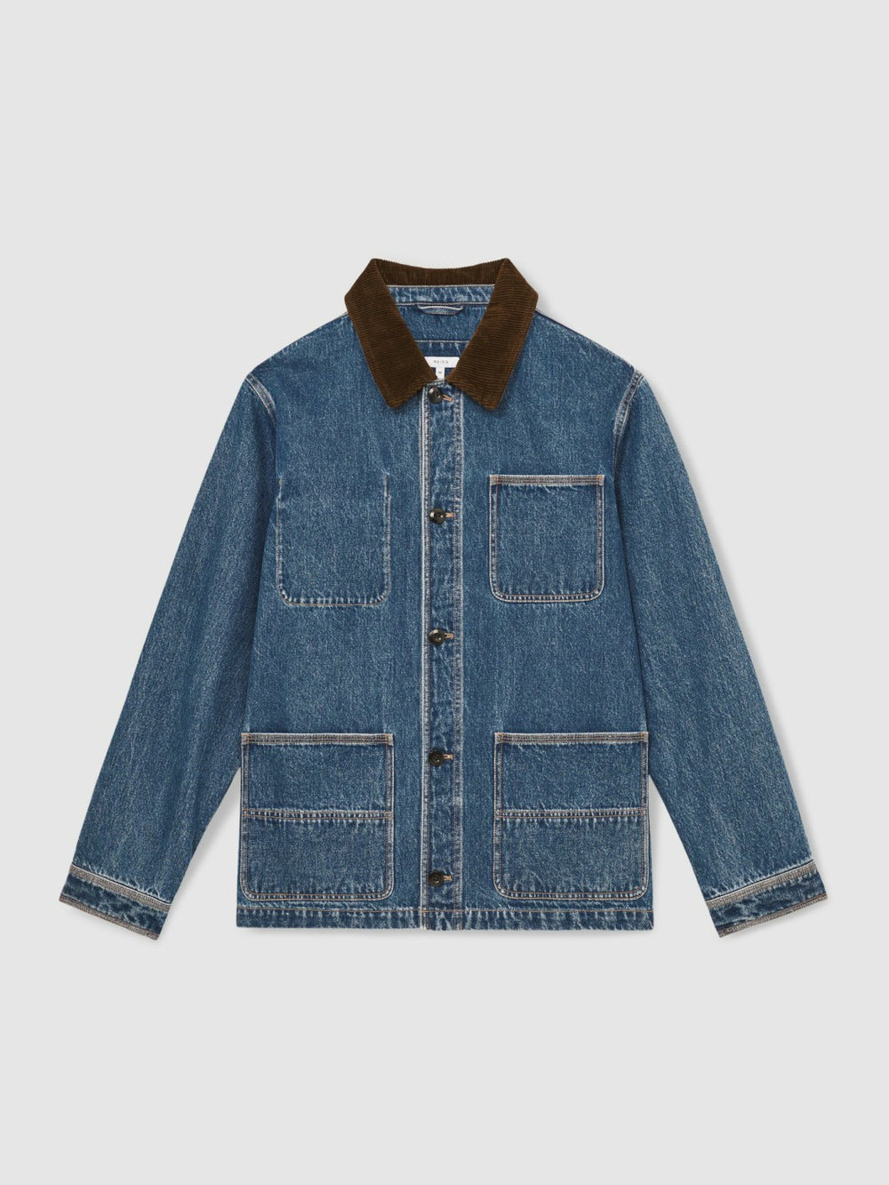 Corduroy Collar Denim Worker Jacket Denim Blue | Mens