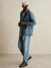 Corduroy Collar Denim Worker Jacket Denim Blue | Mens