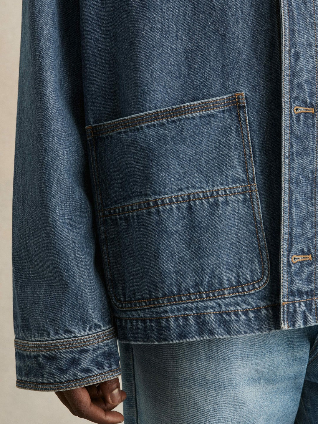 Corduroy Collar Denim Worker Jacket Denim Blue | Mens