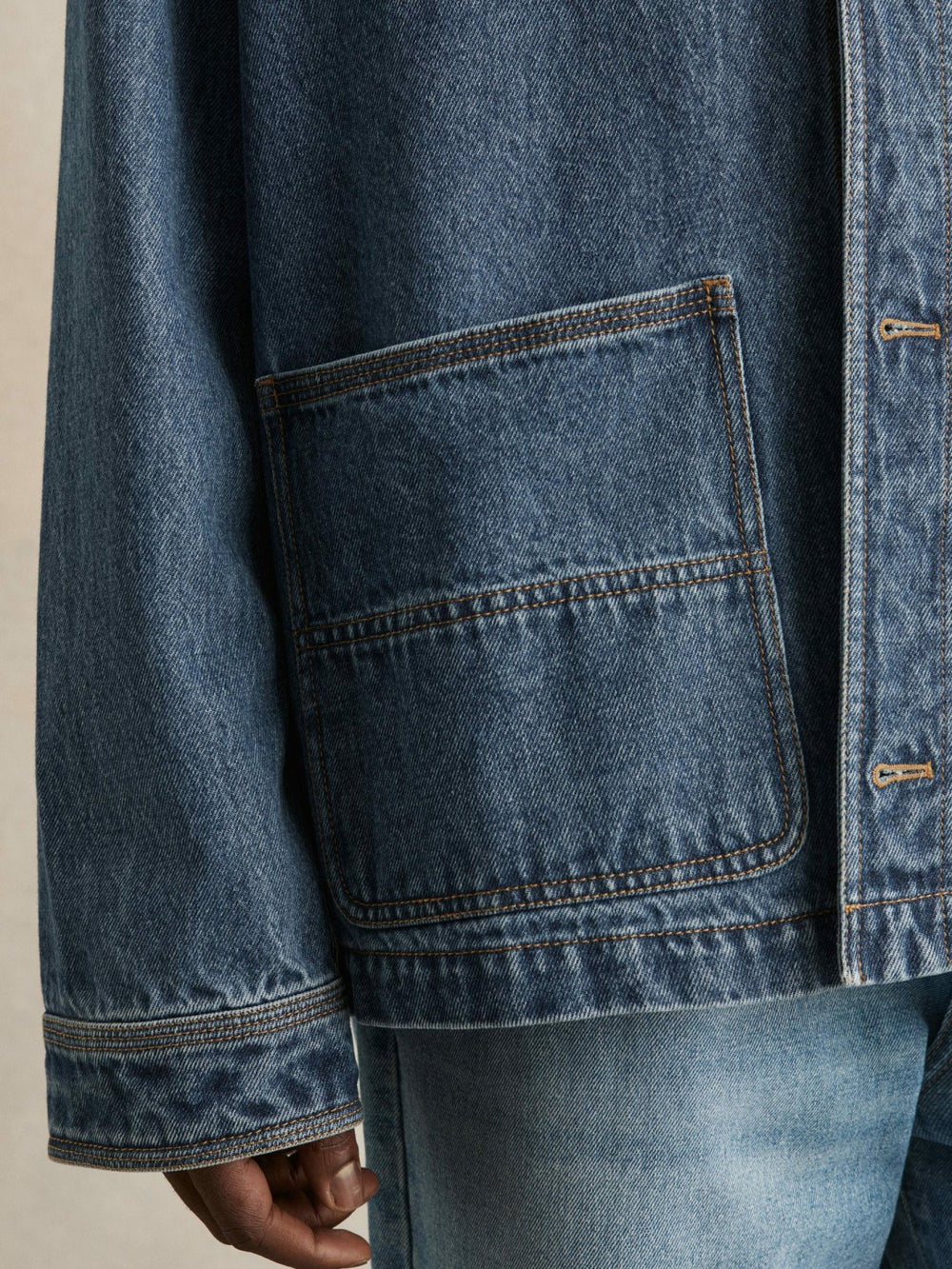 Corduroy Collar Denim Worker Jacket Denim Blue | Mens