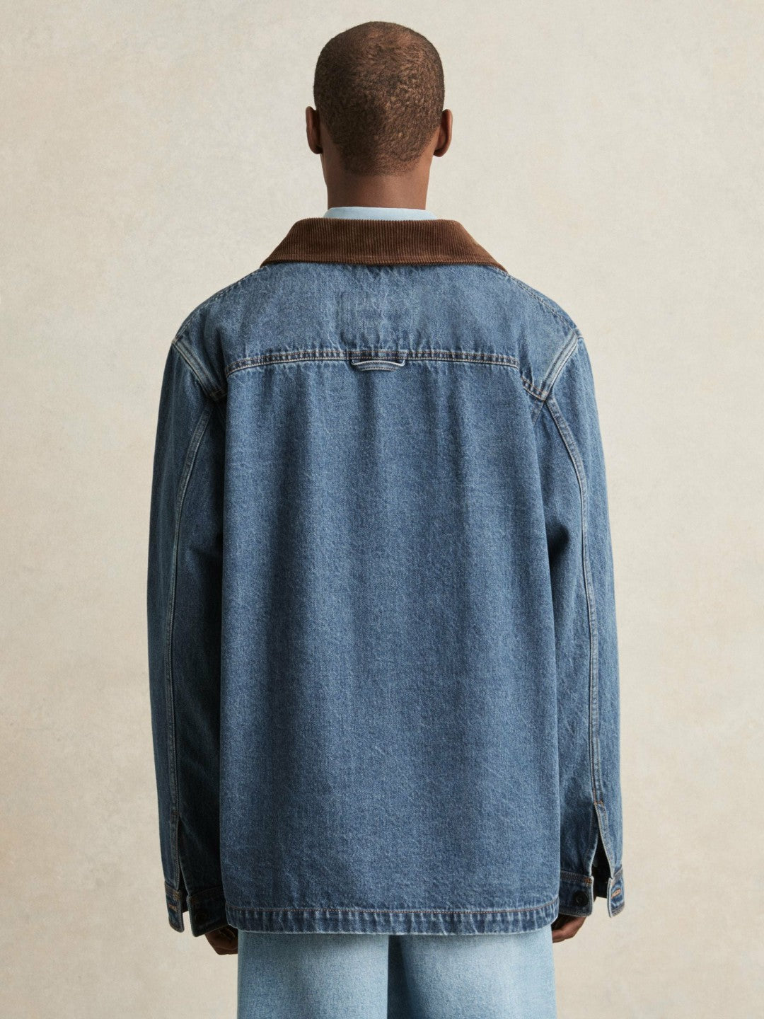 Corduroy Collar Denim Worker Jacket Denim Blue | Mens