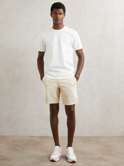 Paige Cotton Chino Shorts with Stretch Cream | Mens