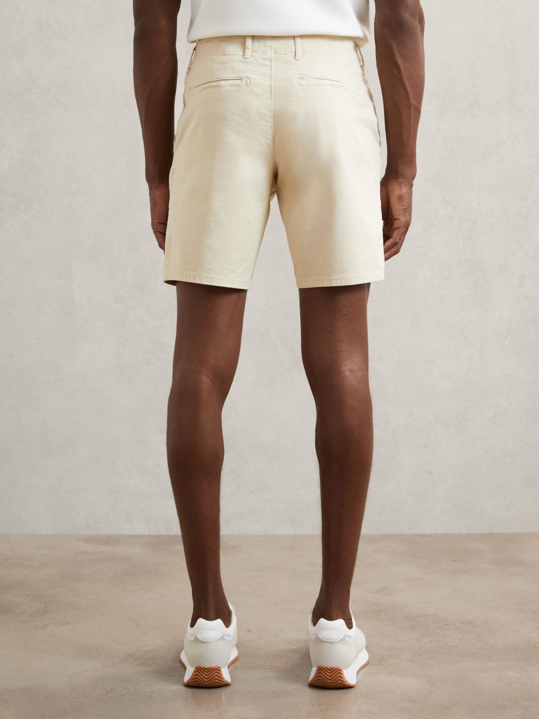 Paige Cotton Chino Shorts with Stretch Cream | Mens