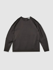 Satin Button-Back Long-Sleeve Top Mauve | Womens