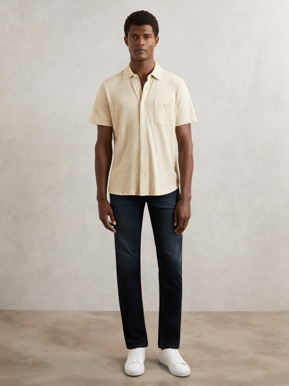 Paige Carillo Short Sleeve Shirt Cream | Mens