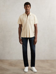 Paige Carillo Short Sleeve Shirt Cream | Mens