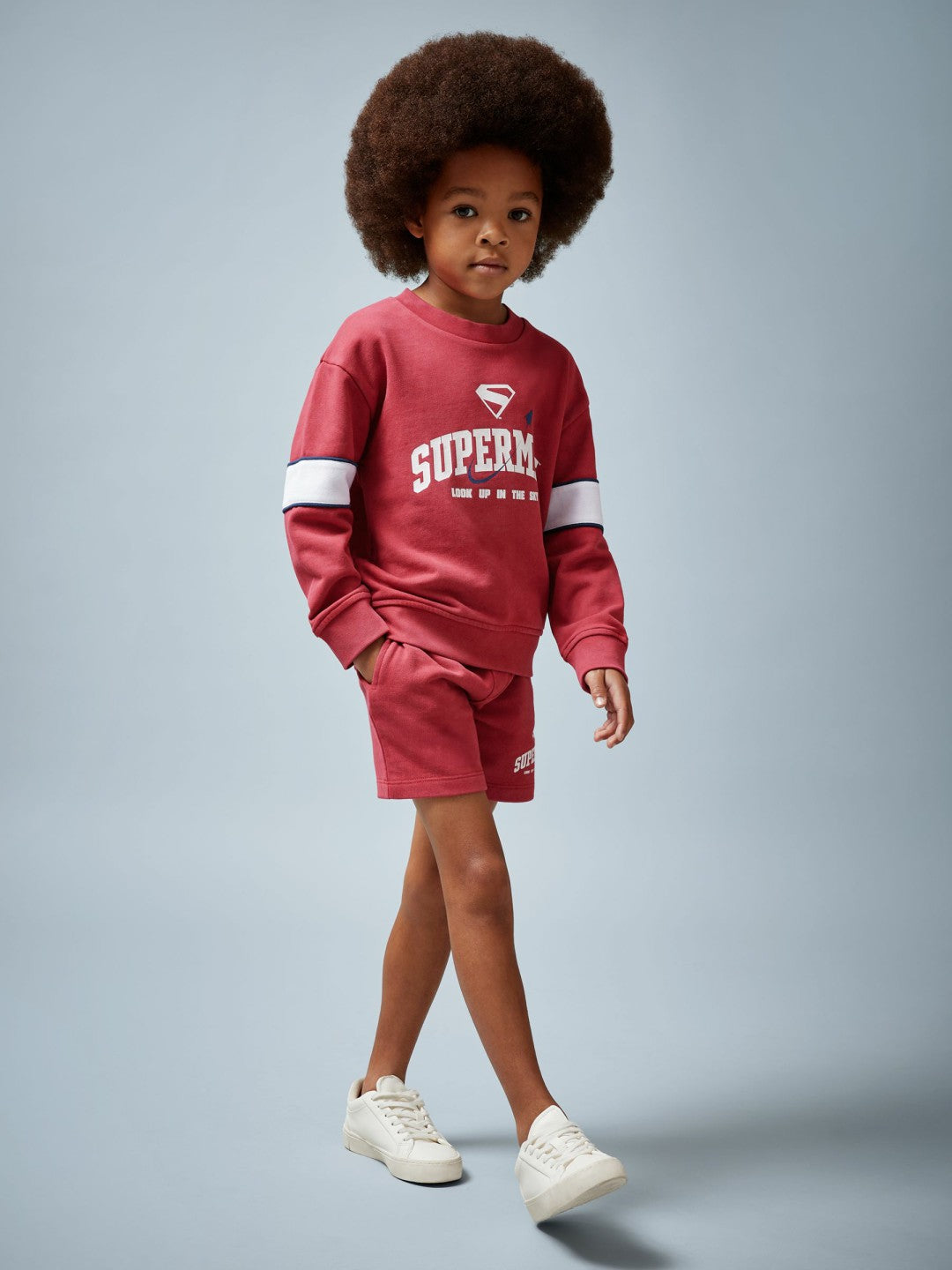 9-13 yrs Superman Cotton Logo Sweatshirt Red | Children