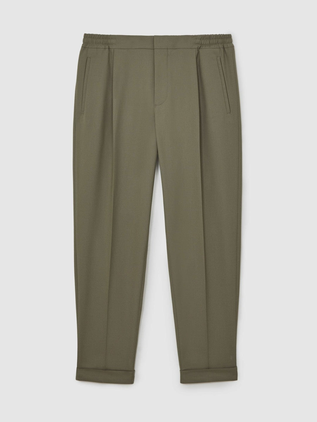 Relaxed-Fit Pleated Tapered Trousers Sage | Mens