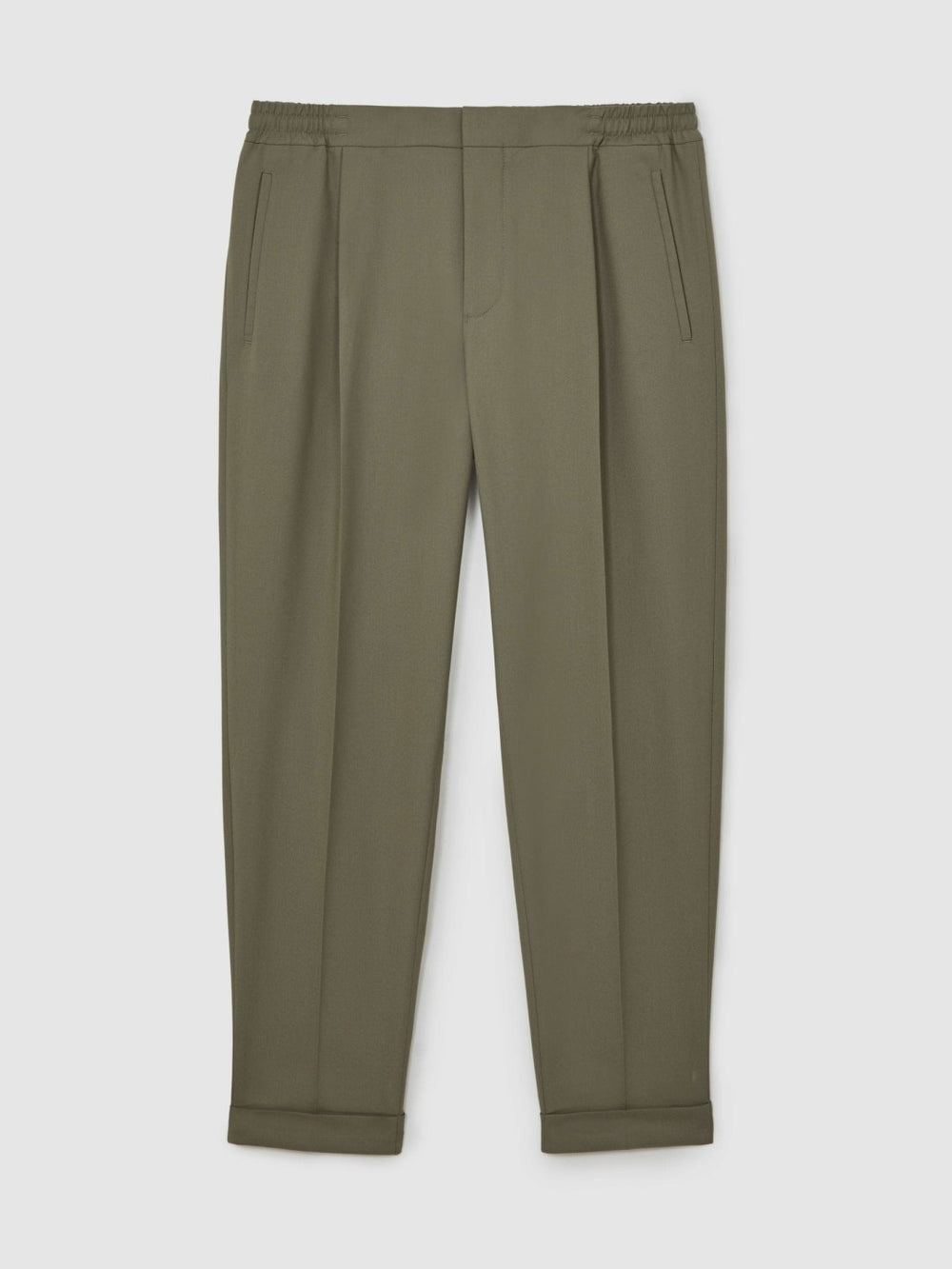 Relaxed-Fit Pleated Tapered Trousers Sage | Mens