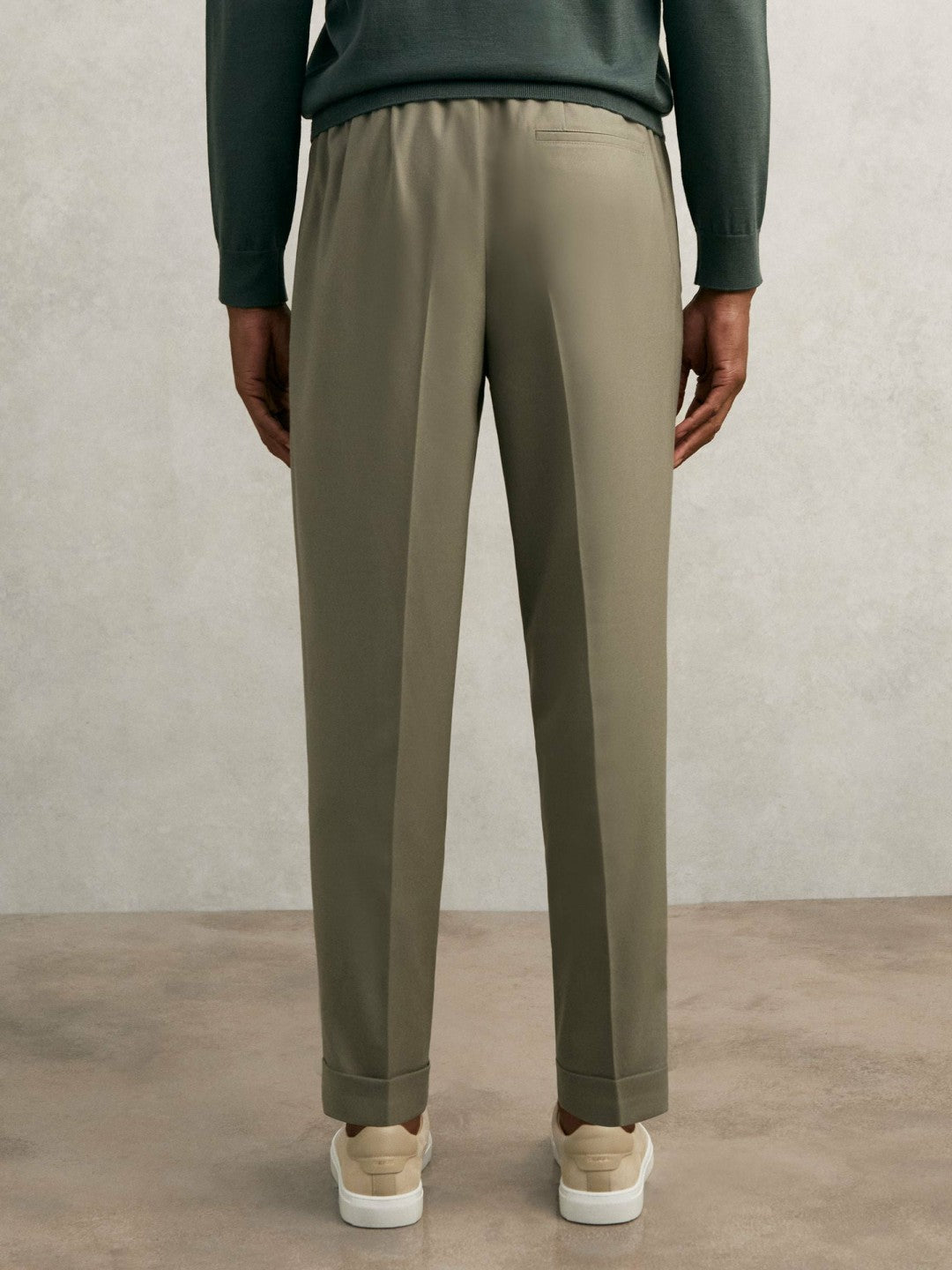 Relaxed-Fit Pleated Tapered Trousers Sage | Mens