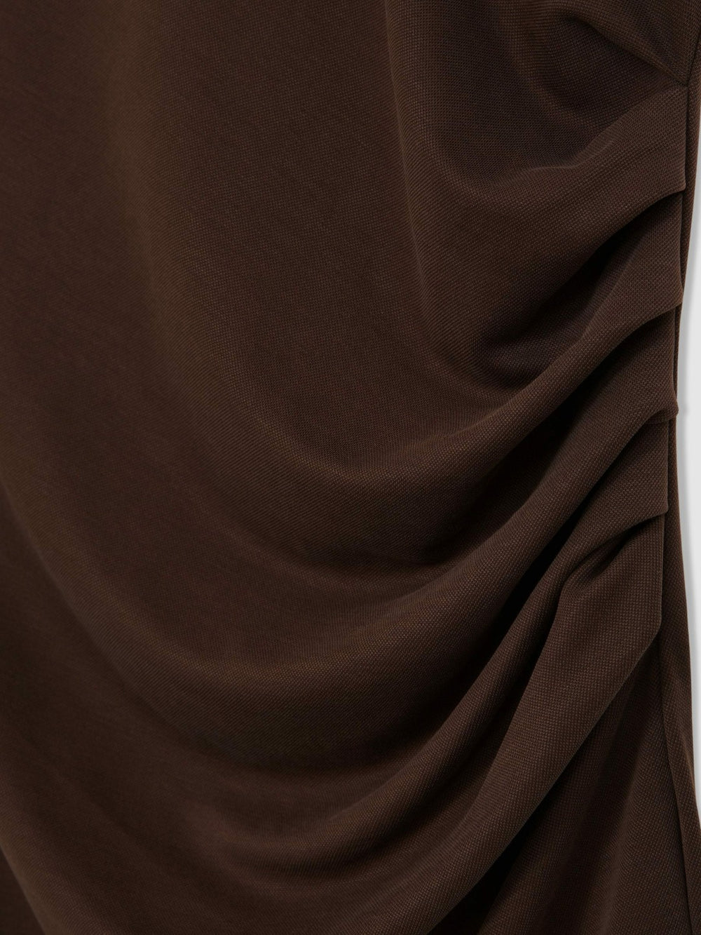 Jersey Ruched Racer Midi Dress Chocolate Brown | Womens