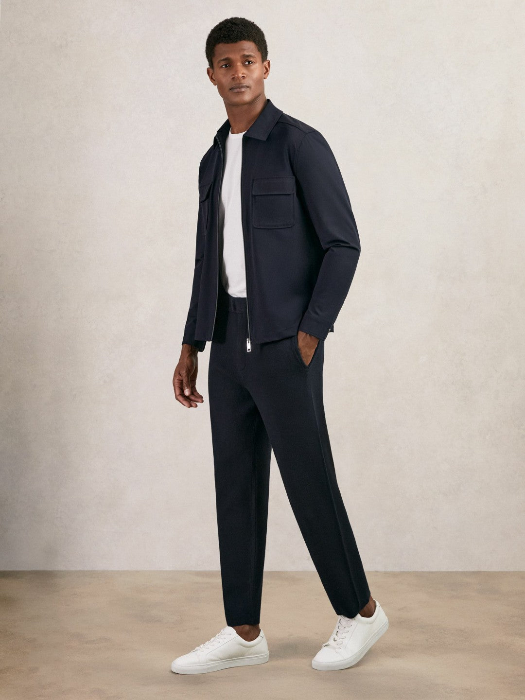 Tapered Knitted Trousers Navy | Mens