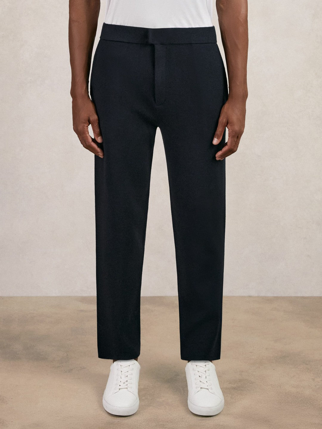 Tapered Knitted Trousers Navy | Mens