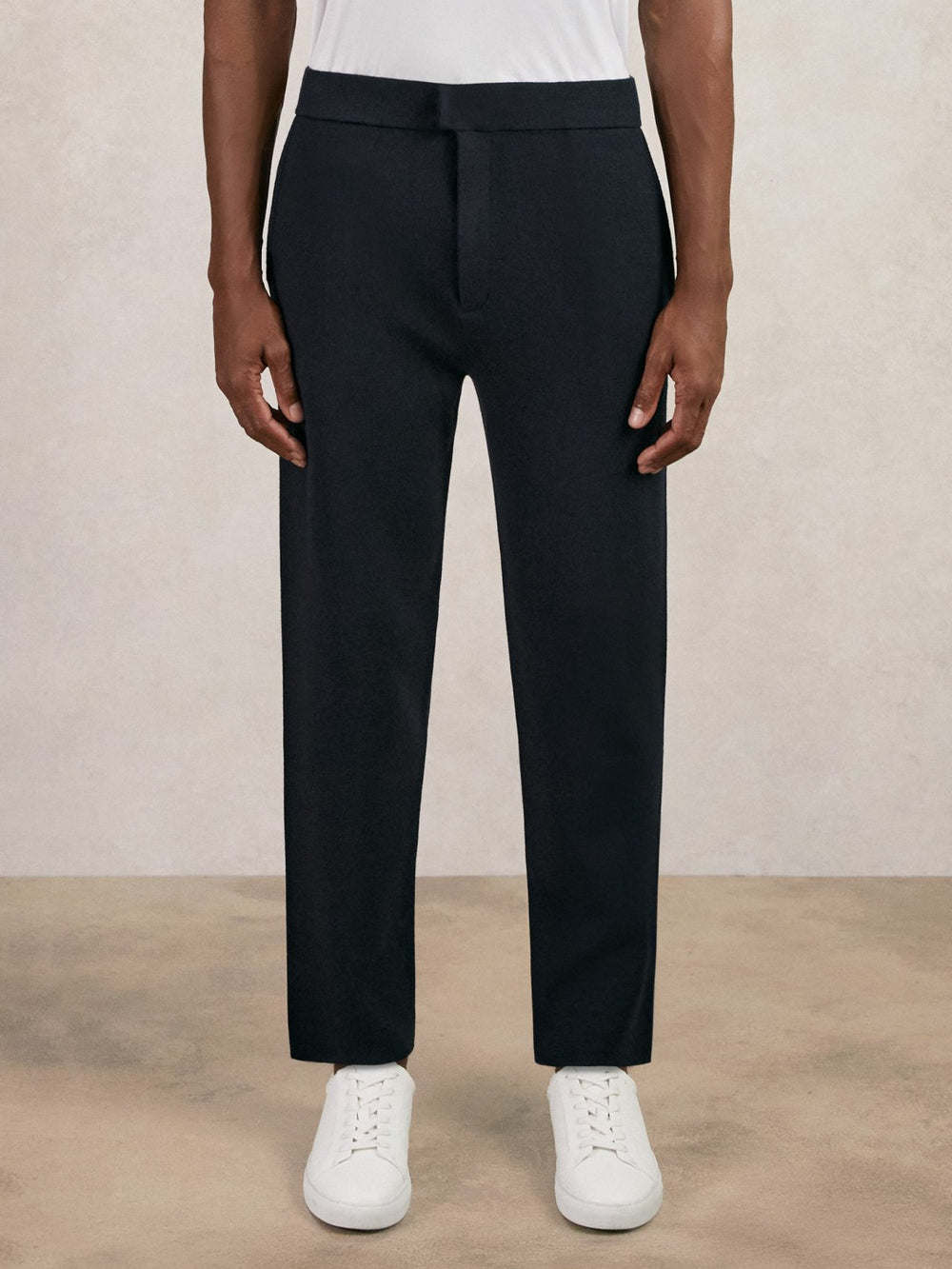 Tapered Knitted Trousers Navy | Mens