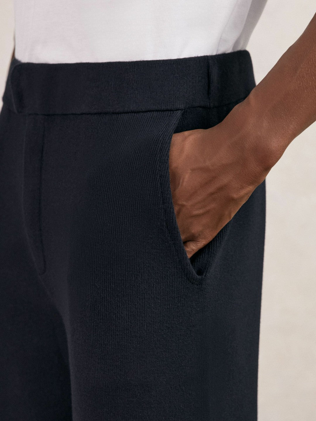 Tapered Knitted Trousers Navy | Mens