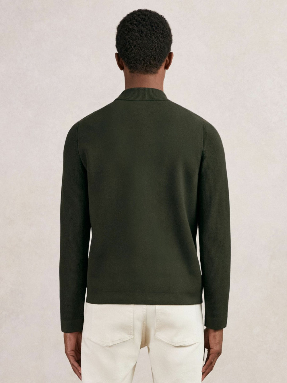 Four-Pocket Zip-Through Cardigan Forest Green | Mens
