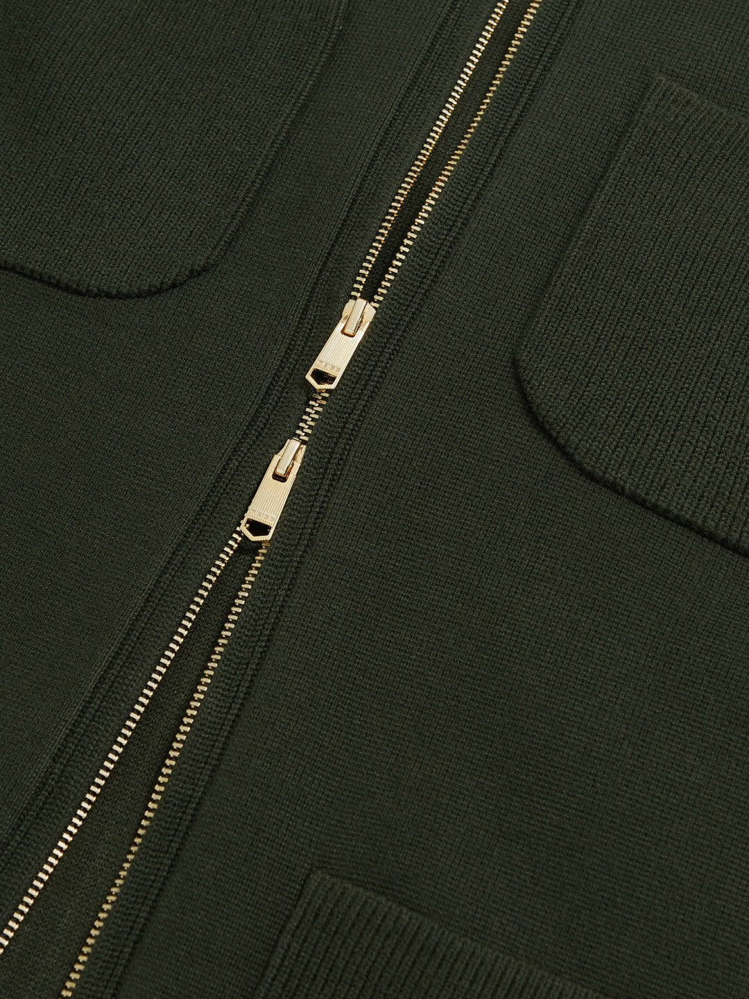 Four-Pocket Zip-Through Cardigan Forest Green | Mens