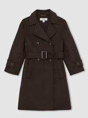 3-9 yrs Double-Breasted Blindseam Wool-Blend Coat Chocolate Brown | Children