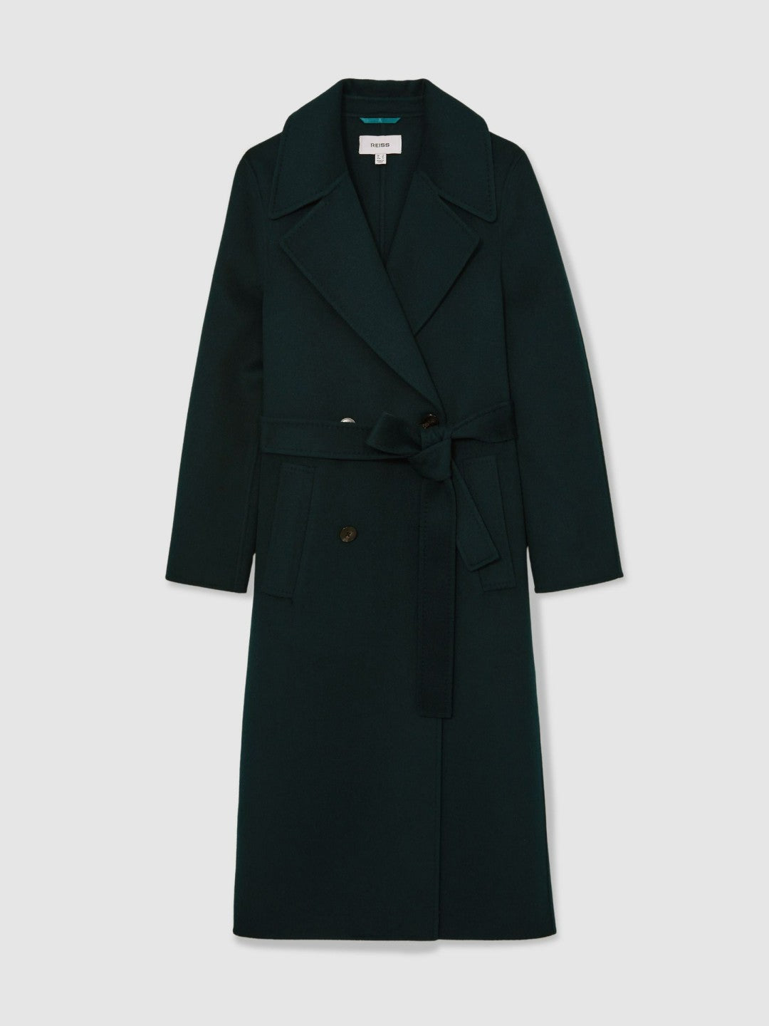 Petite Double-Breasted Blindseam Coat Wool-Blend Green | Womens