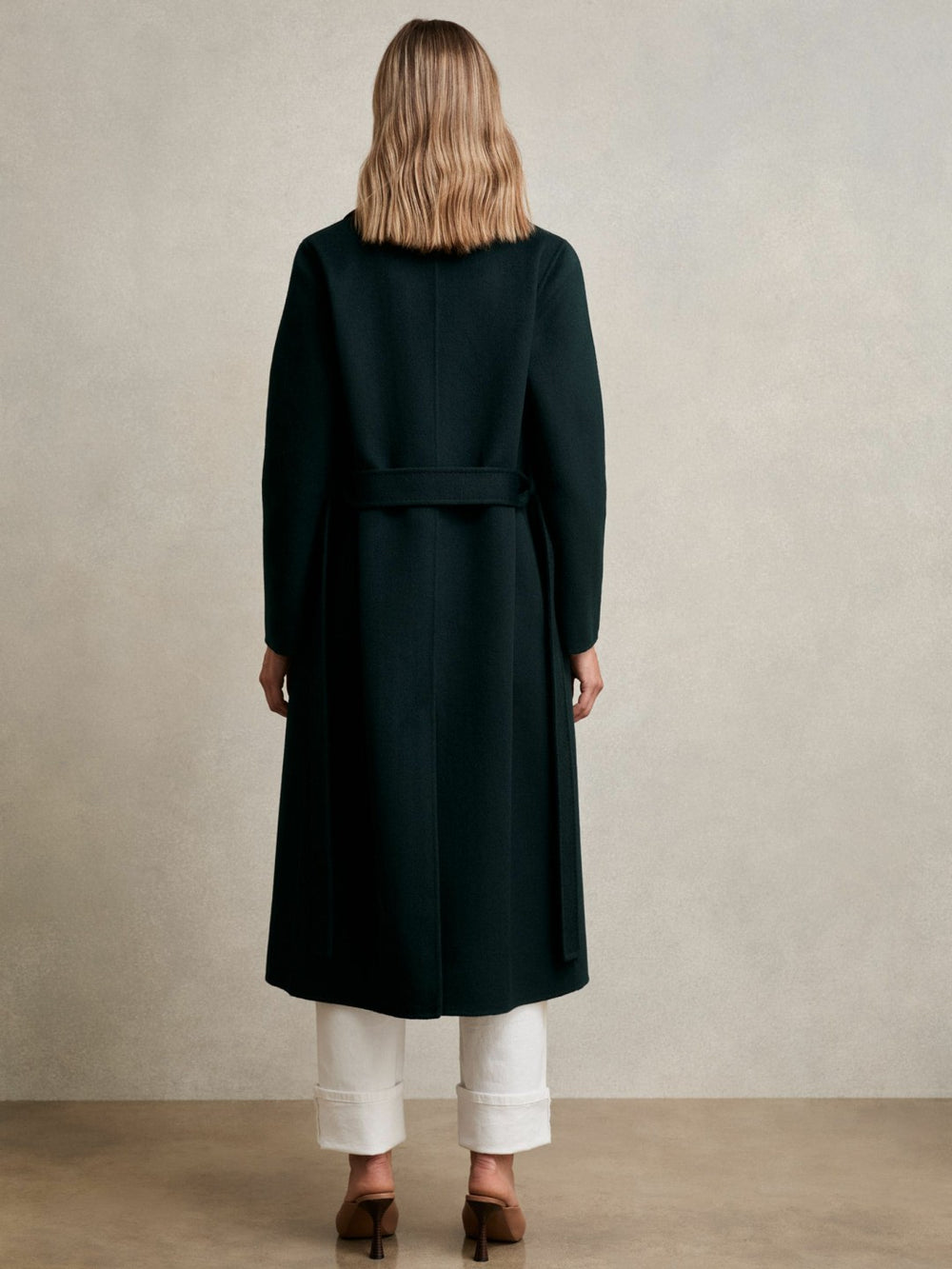 Petite Double-Breasted Blindseam Coat Wool-Blend Green | Womens