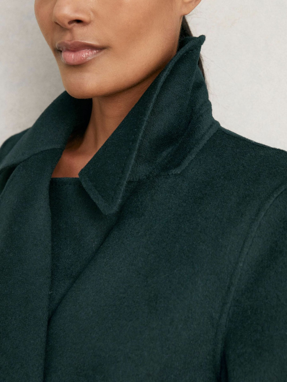 Double-Breasted Blindseam Coat Wool-Blend Green | Womens