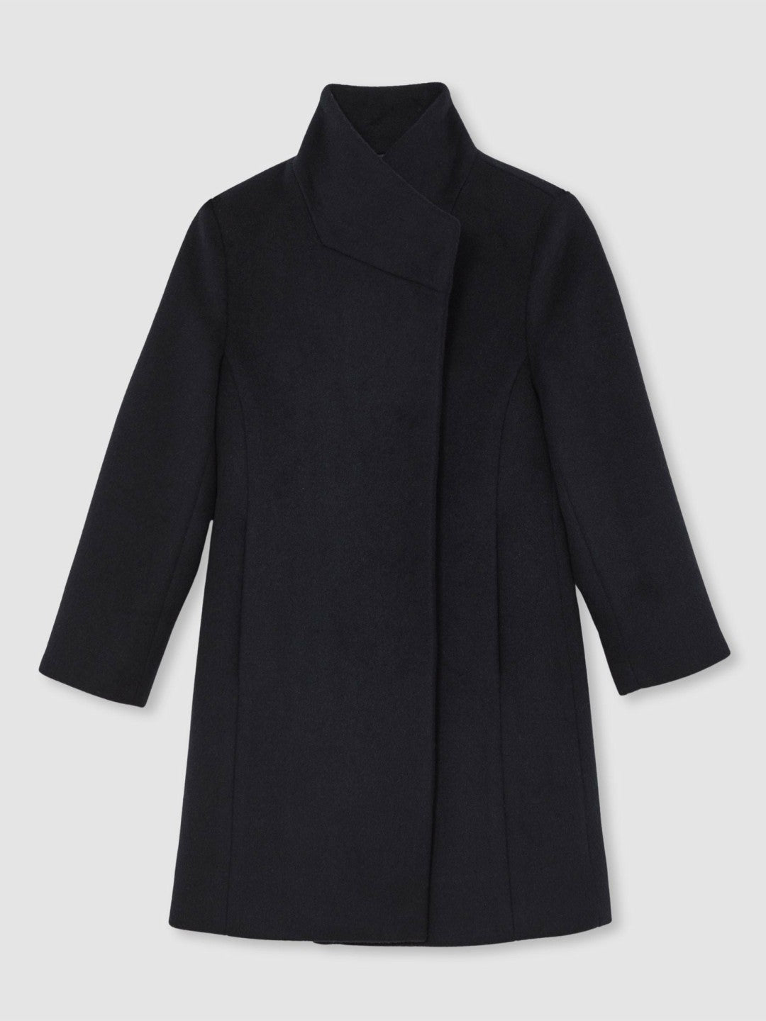 Wool-Blend Funnel-Neck Coat Navy | Children