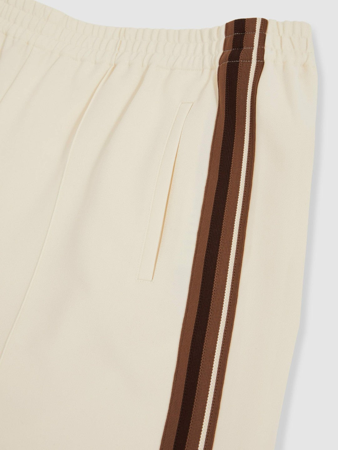 Side-Stripe Wide-Leg Trousers Cream | Womens