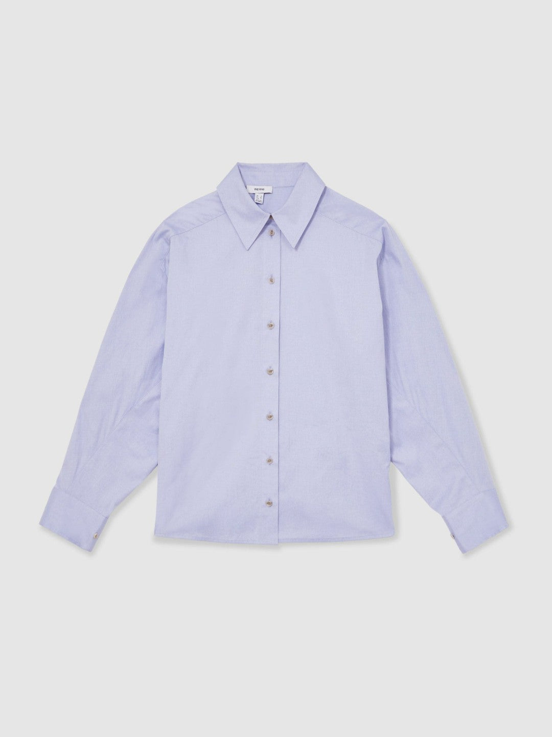 Cotton Button Through Oxford Shirt Blue | Womens