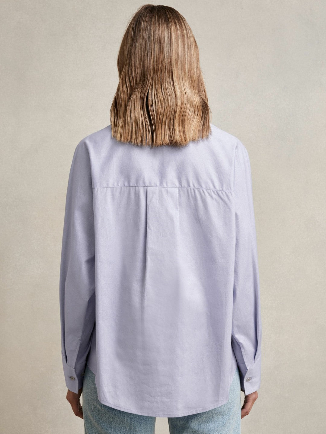 Cotton Button Through Oxford Shirt Blue | Womens