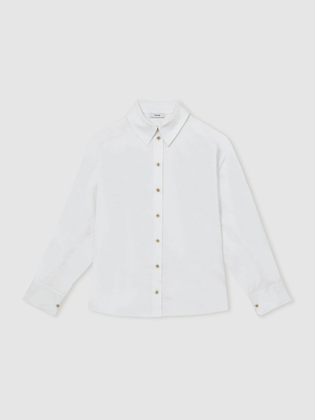 Cotton Button Through Oxford Shirt White | Womens
