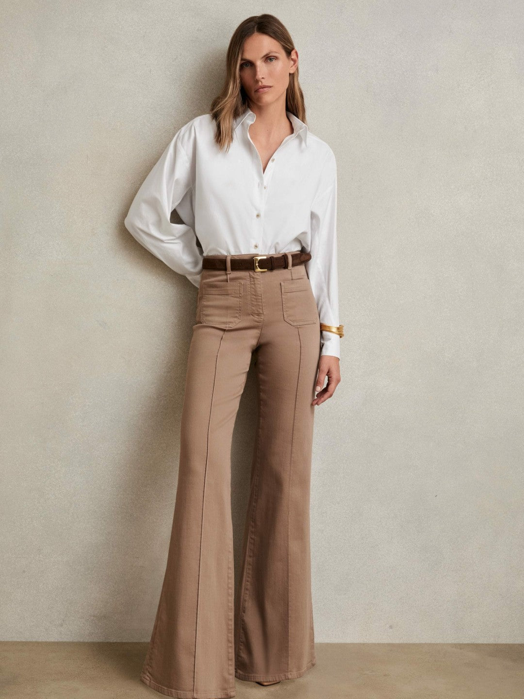 Cotton Button Through Oxford Shirt White | Womens