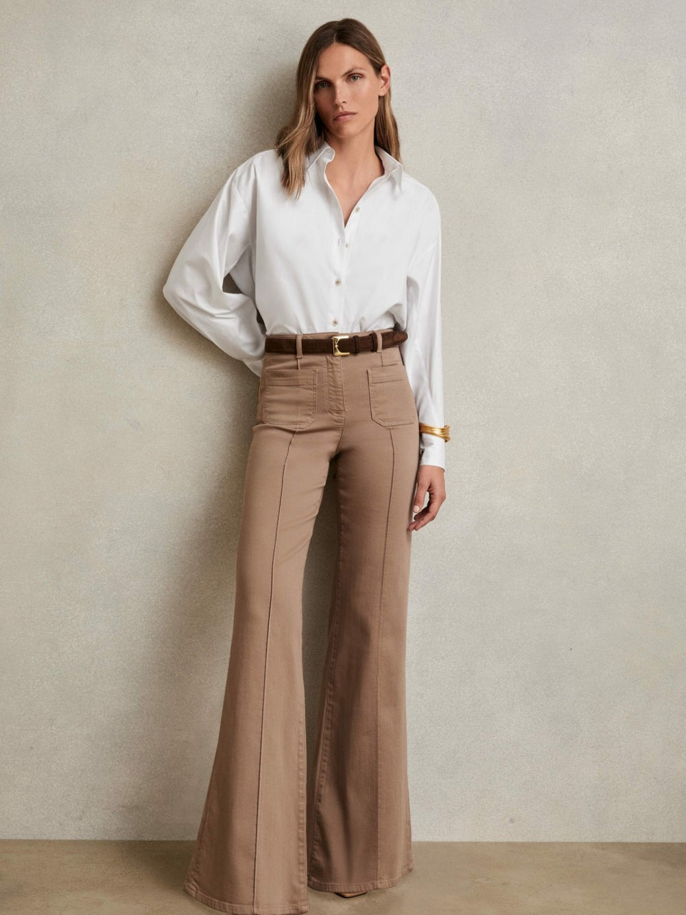 Cotton Button Through Oxford Shirt White | Womens