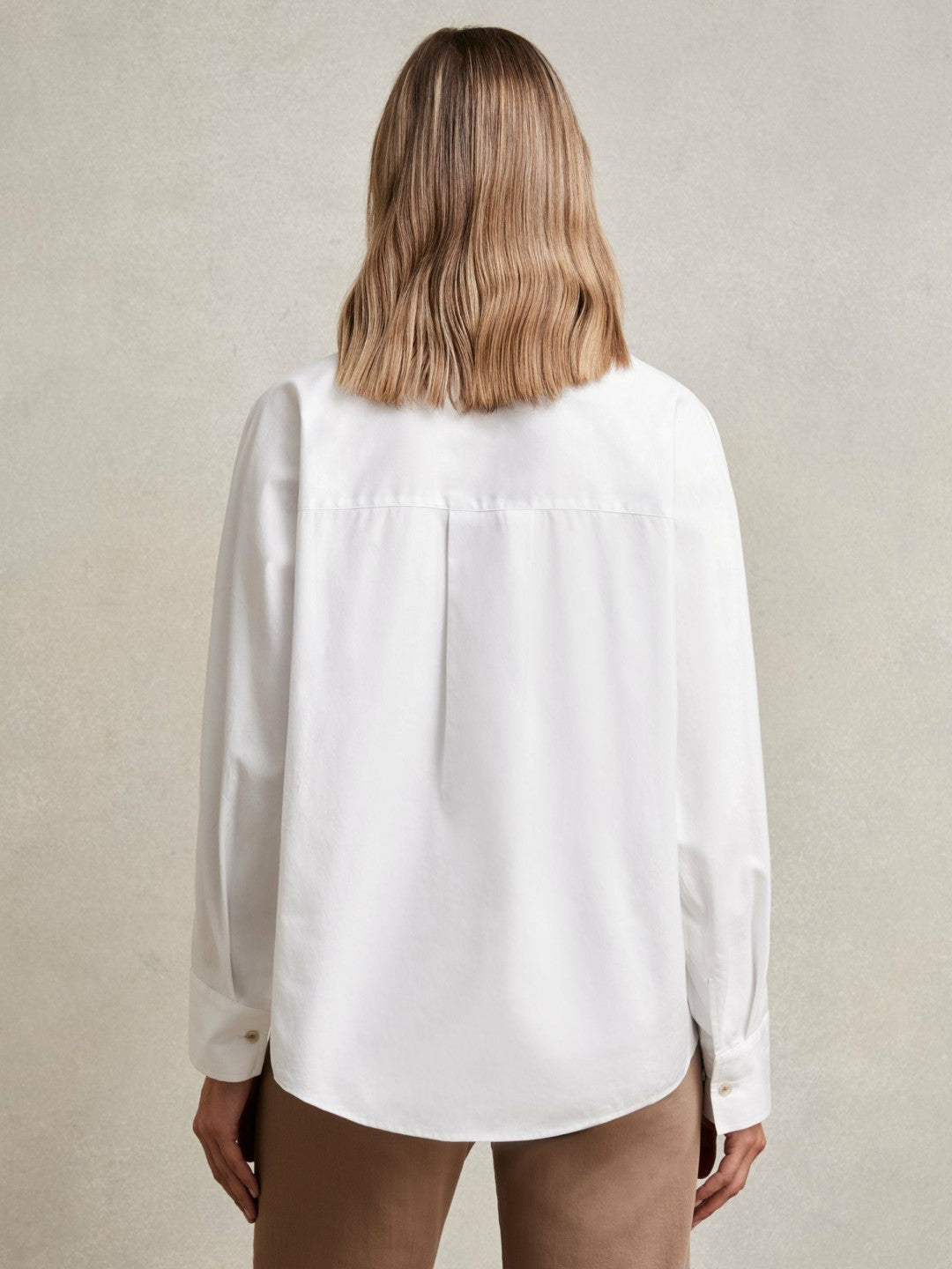 Cotton Button Through Oxford Shirt White | Womens