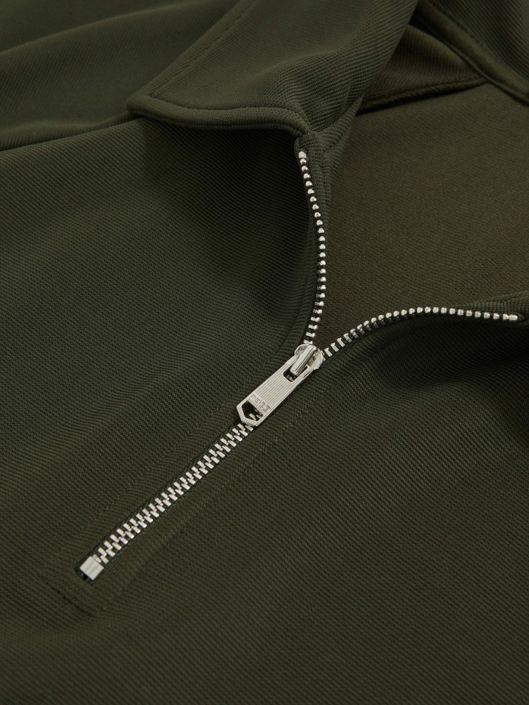 Textured Raglan Half-Zip Polo Shirt Green | Mens