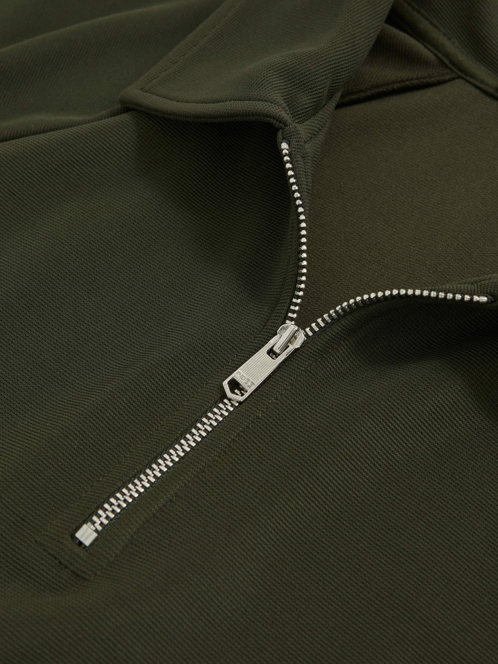 Textured Raglan Half-Zip Polo Shirt Green | Mens