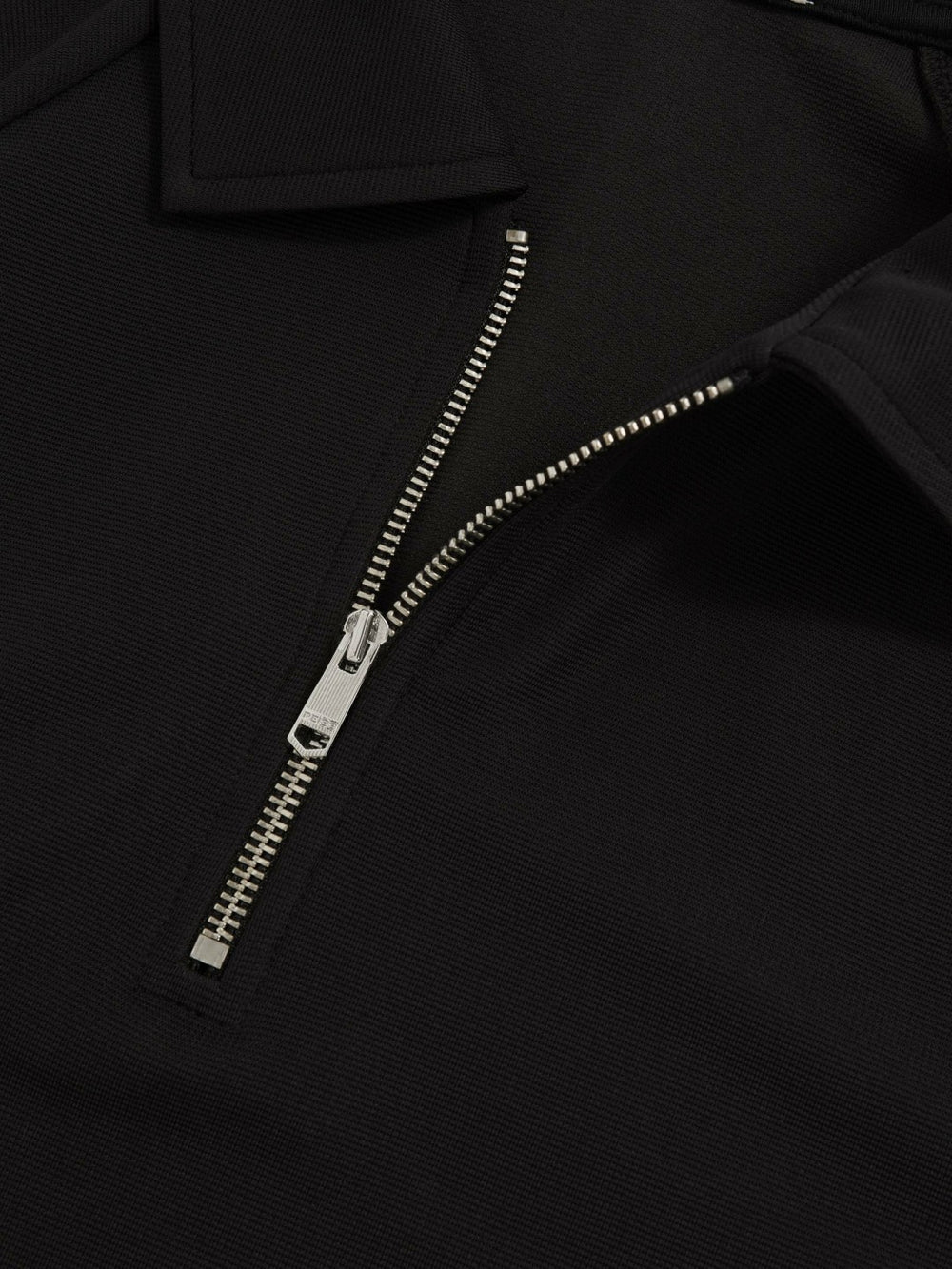 Textured Raglan Half-Zip Polo Shirt Black | Mens